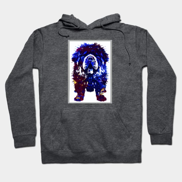 Fluffy Tibetan Mastiff Dog Khyi Print Poster Art Hoodie by Furrban